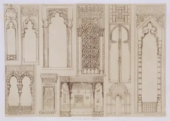 Projet islamique et mauresque pour des volets et des divans, tiré de «Art et industrie», publié par Delatre, Paris, 1857